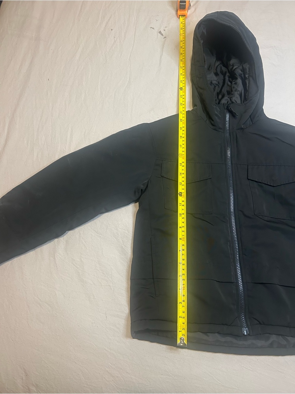 Uniqlo Black Hooded Kids Raincoat with Front Zip - Picture 2 of 11